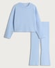 image 4 of F&F Girls 2-Piece Fluffy Textured Jumper and Leggings Set in Blue