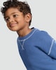 image 2 of F&F Boys 2-Piece Cotton Rich Contrast Stitch Sweatshirt and Joggers Set in Blue