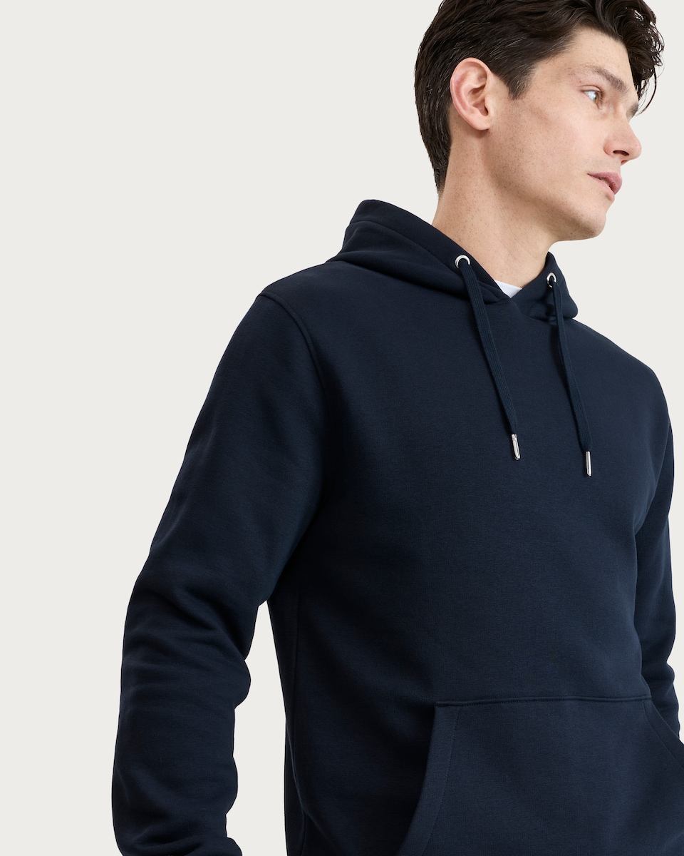 image 1 of F&F Cotton Rich Drawstring Hoodie in Navy