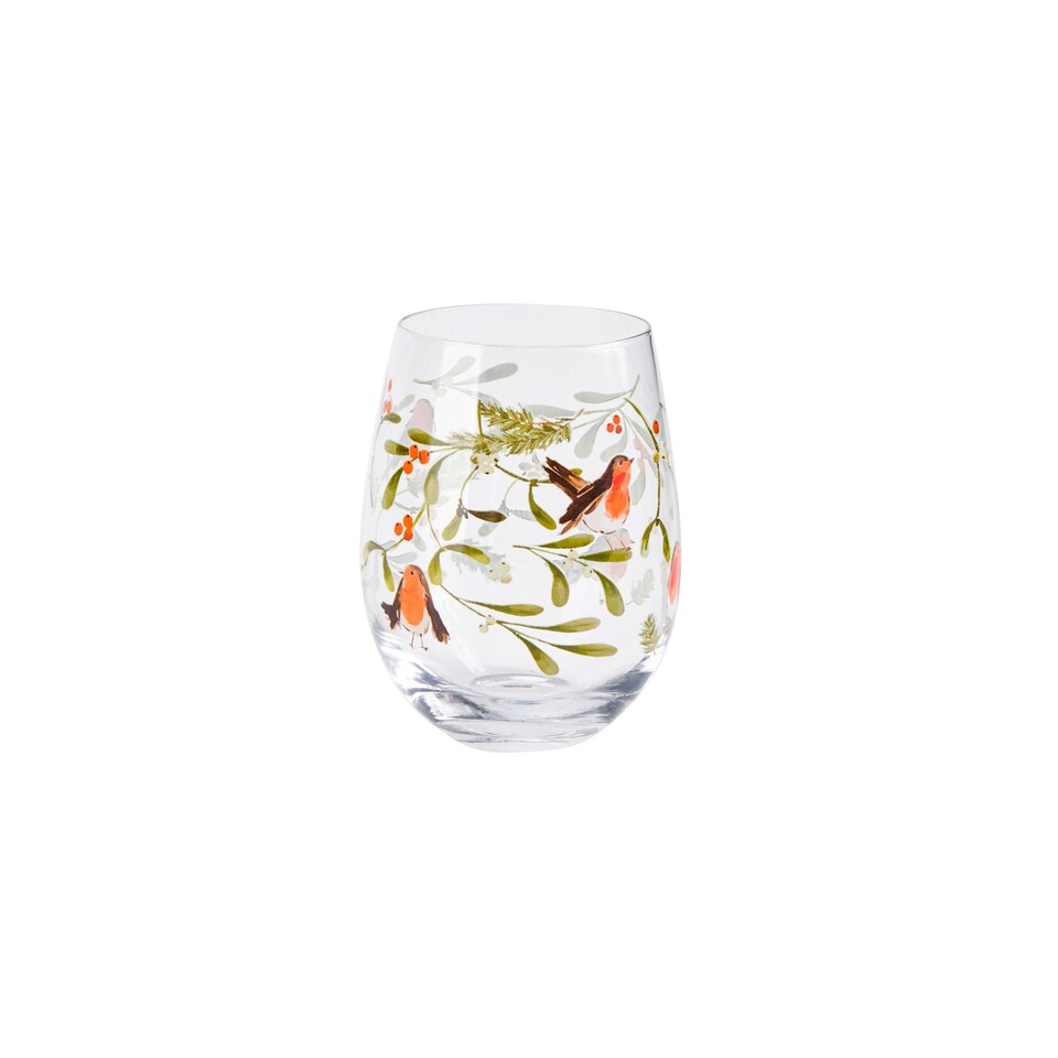 image 1 of F&F Home Robin Stemless Wine Glass 