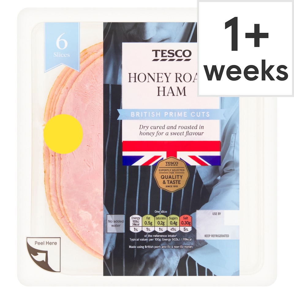 Tesco Prime Cuts Honey Roast Ham 6 Slices 120g