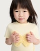 image 2 of F&F Girls Pure Cotton Butterfly Appliqué T-Shirt in Yellow