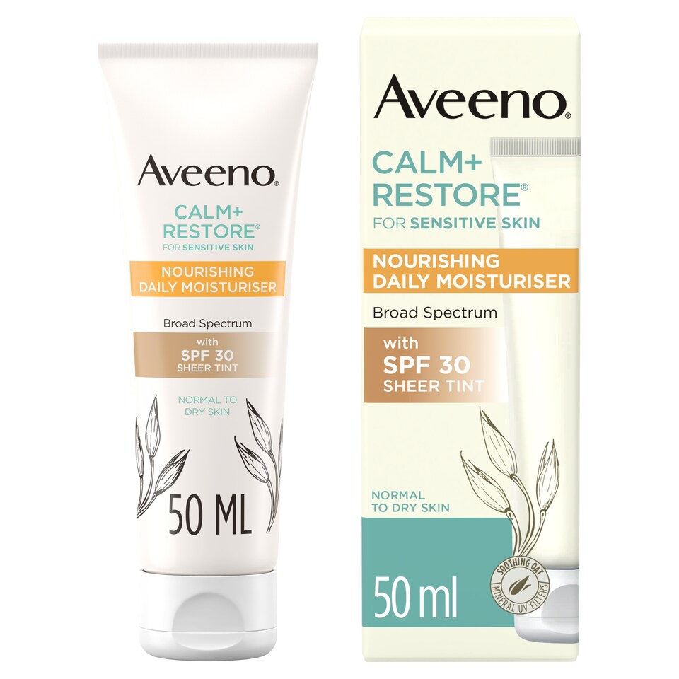 image 1 of Aveeno Face CALM & RESTORE Face Cream Moisturiser with SPF30 50ml