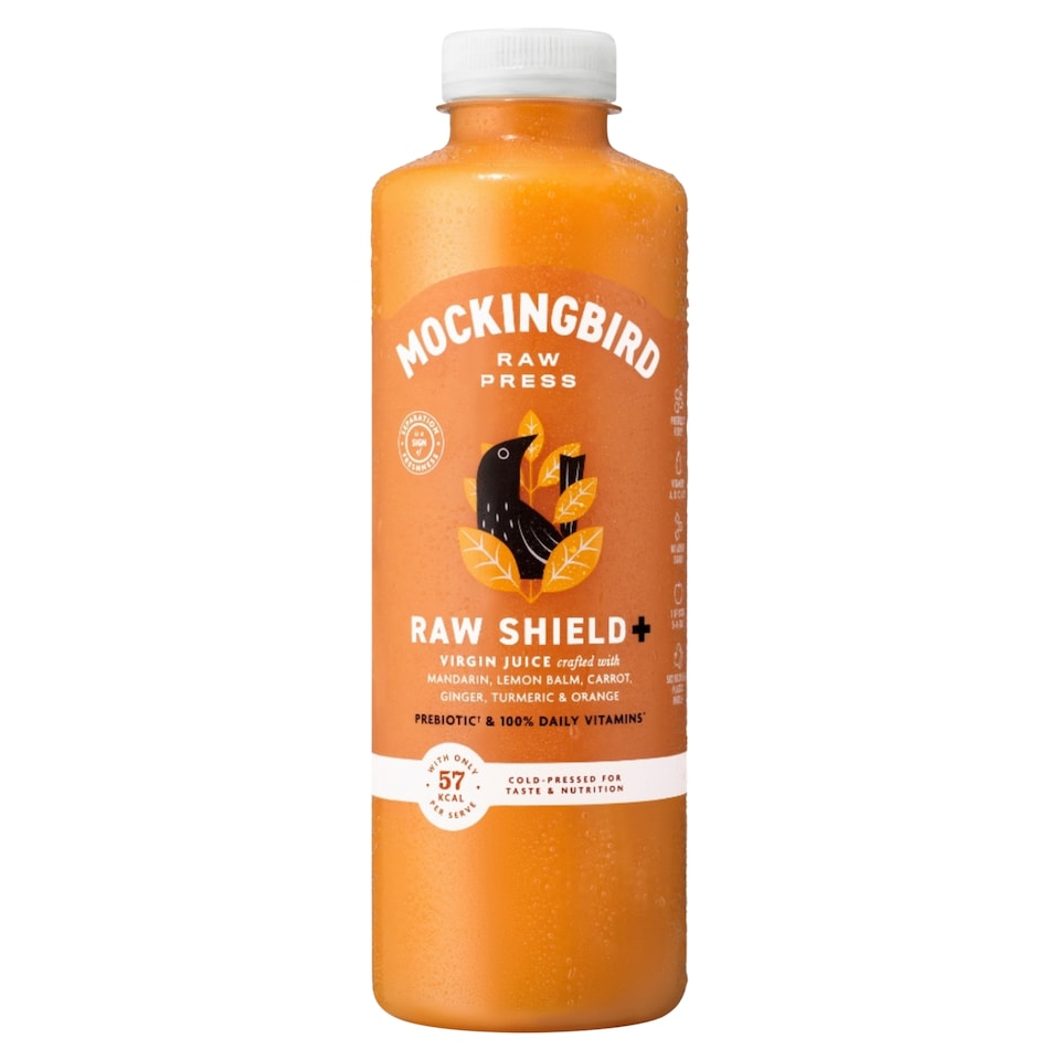 image 1 of Mockingbird Raw Shield, Carrot, Orange, Ginger Juice with Vitamins 750ml