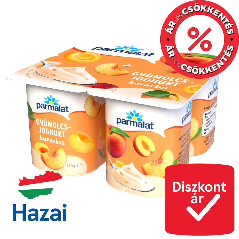 Parmalat Peach Fruit Yogurt 4 x 125 g 