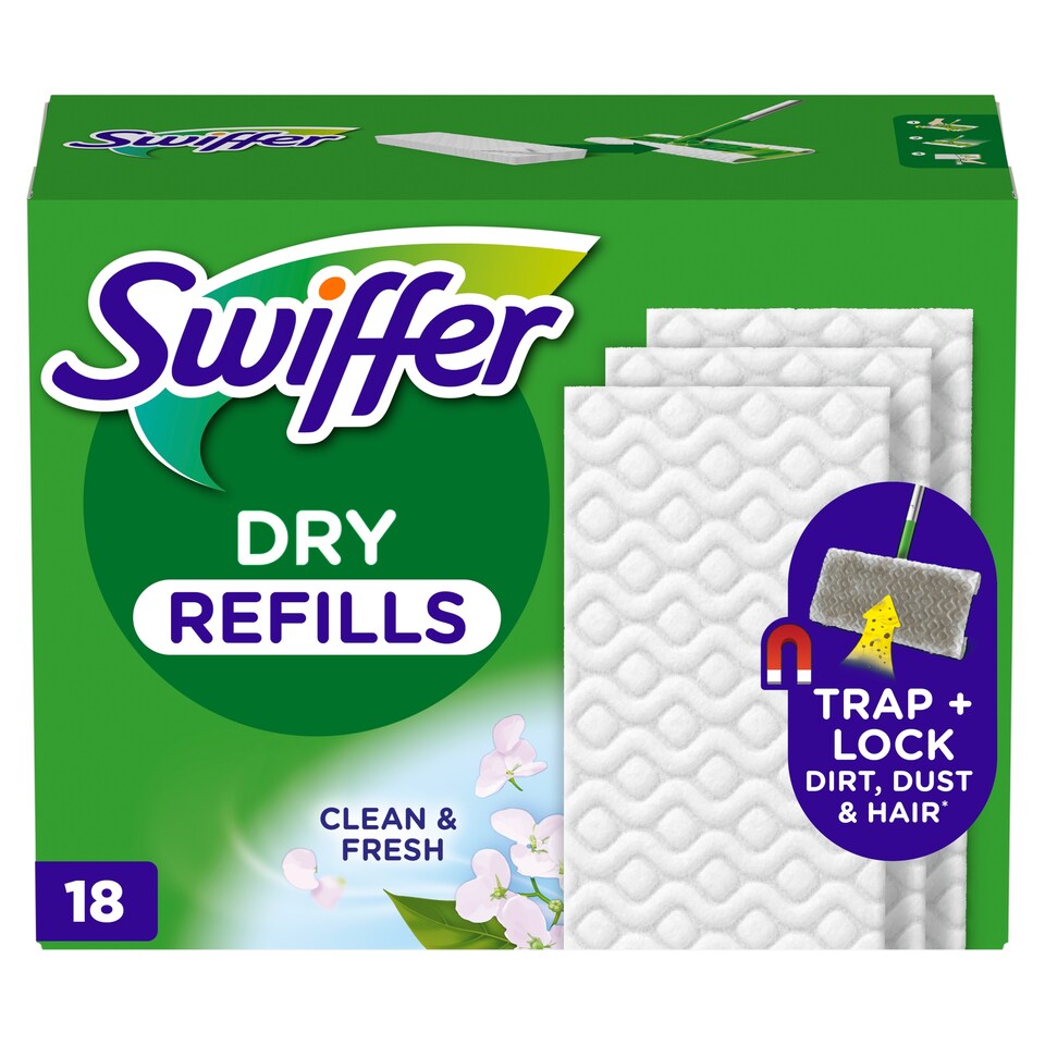 Swiffer Sweeper Száraz Padlótörlő Utántöltő, 18 db, Összegyűjti És Magába Zárja A Port 1. kép