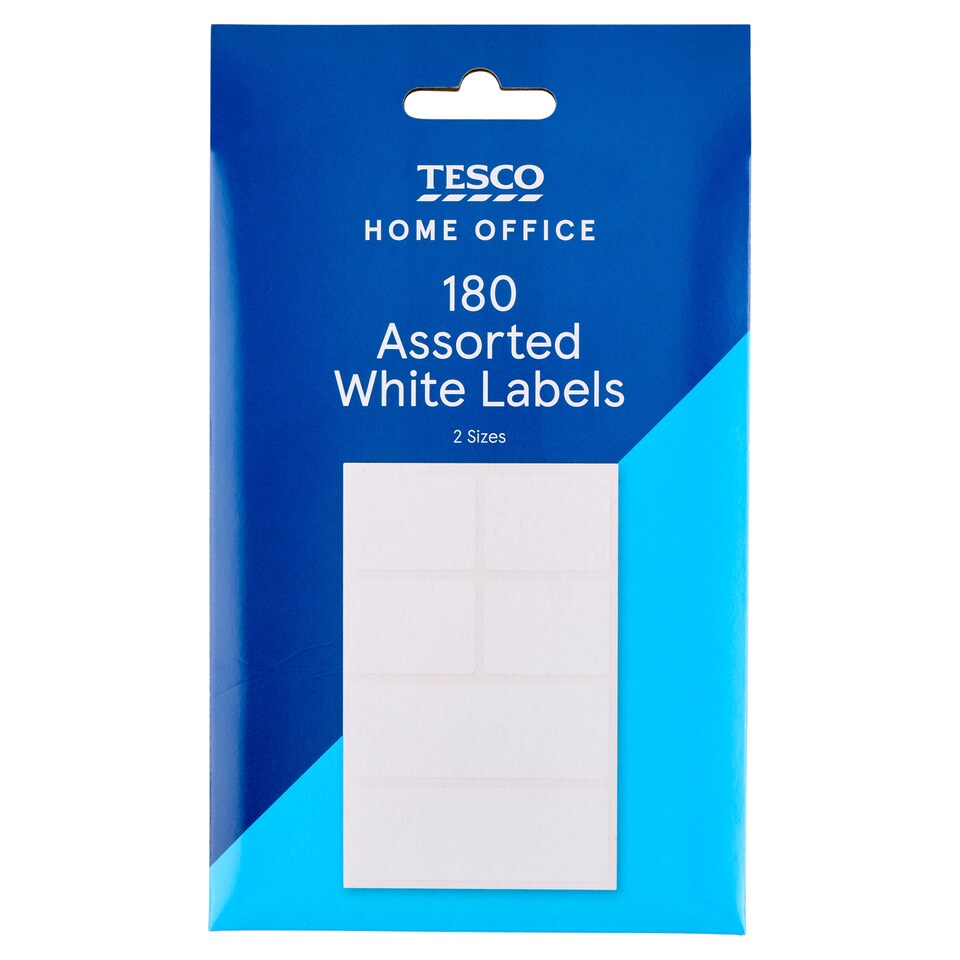 Tesco Home Office Assorted White Labels 180 pcs