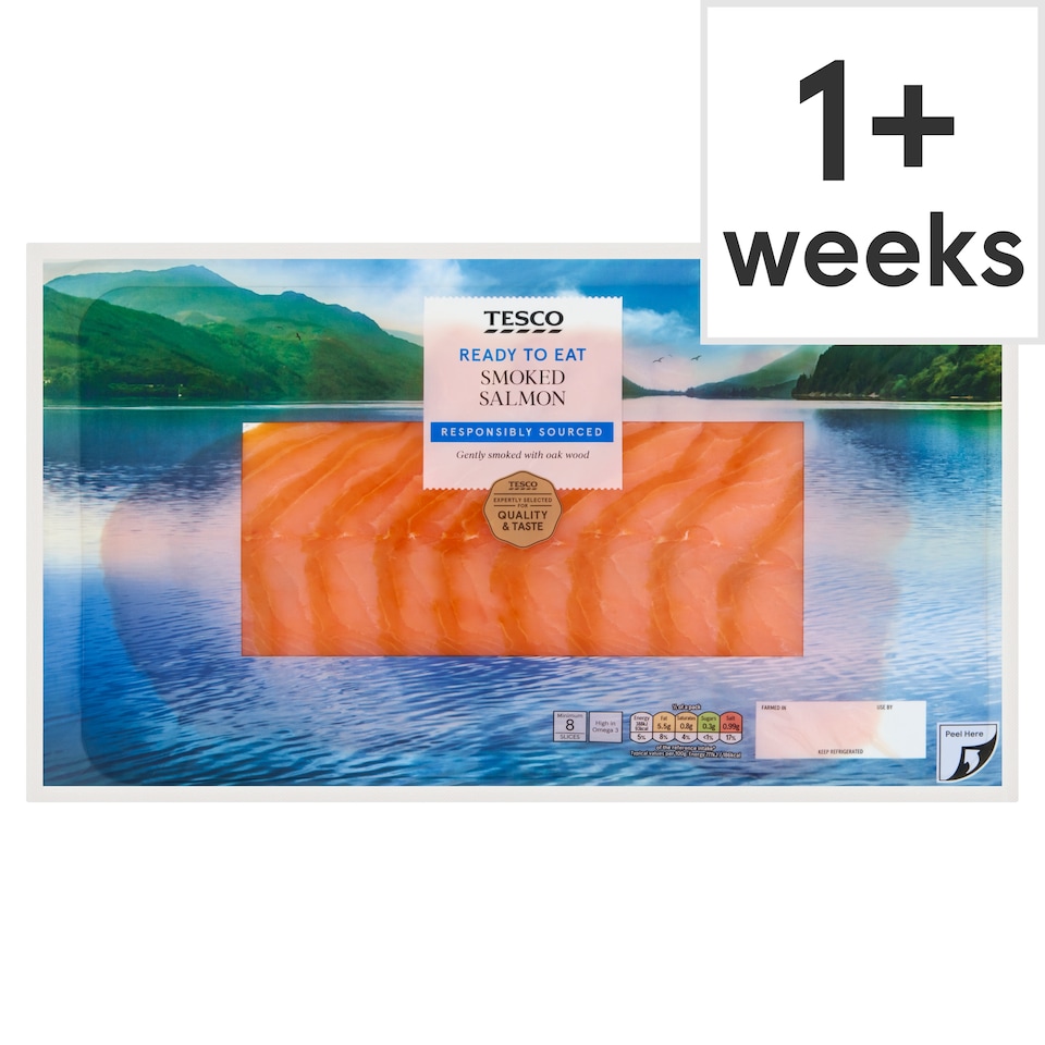Tesco Ready To Eat Smoked Salmon Slices 250g 