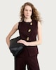 image 1 of The F&F Edit Textured Gold Accent Co-ord Waistcoat in Burgundy