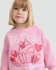 image 1 of F&F Girls Cotton Rich Cupcake Bakery Print Sweatshirt in Pink