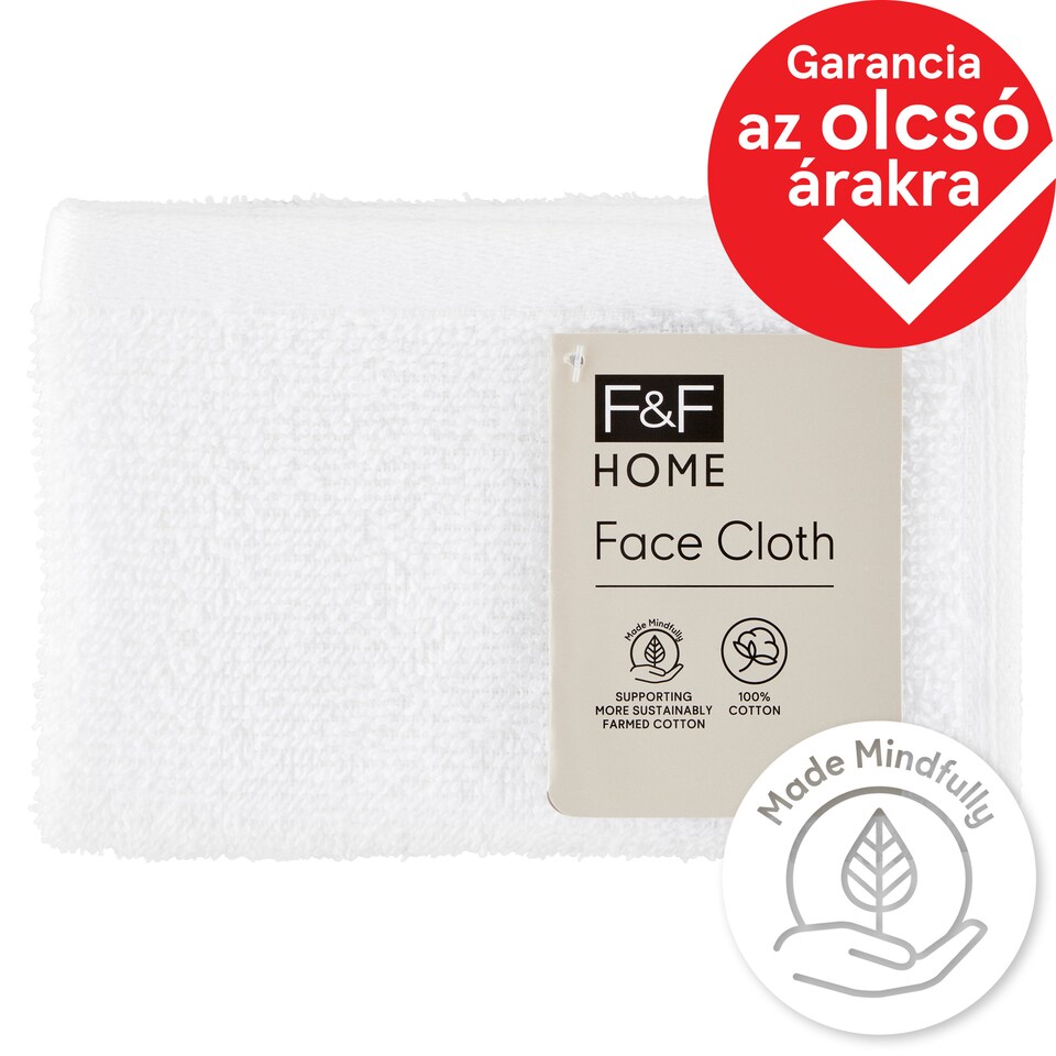 F&F Home Basics White Face Cloth 30 cm x 30 cm