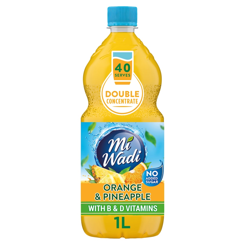 MiWadi Orange & Pineapple Double Concentrate No Added Sugar Squash 1L