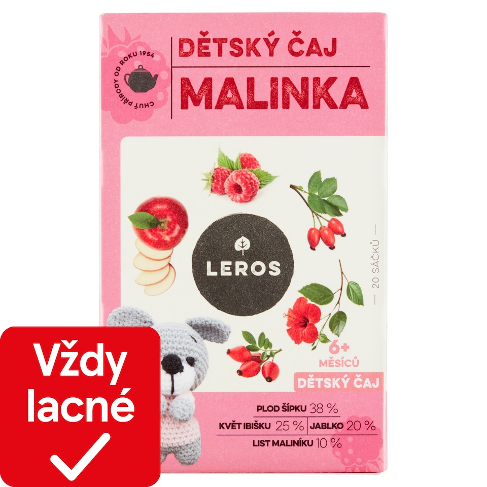 obrázok 1 z Leros Detský čaj malinka 20 x 2 g (40 g)