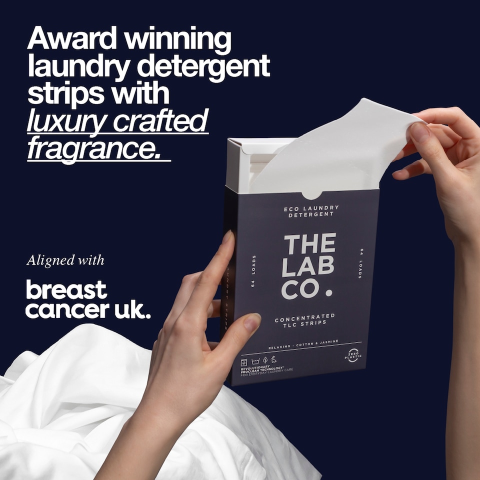 image 1 of The Lab Co Laundry Detergent Relaxing Cotton, Lavender & Jasmine Strips 64 pack