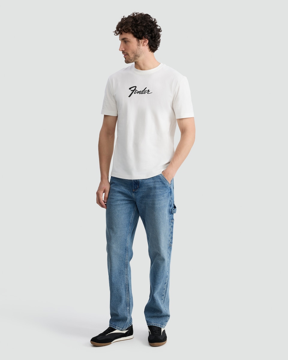 image 1 of F&F Pure Cotton Relaxed Carpenter Jeans in Blue