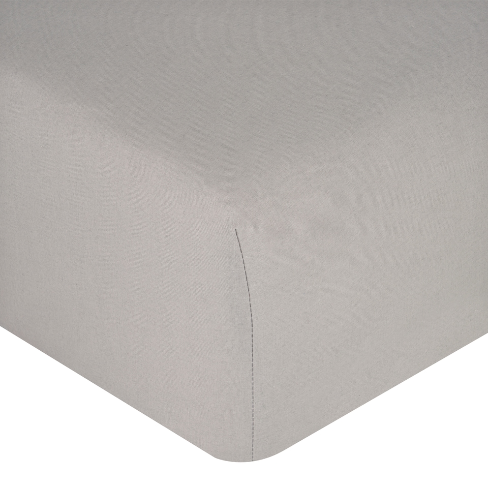 F&F Home Mid Grey Cotton Rich Fitted Sheet Single