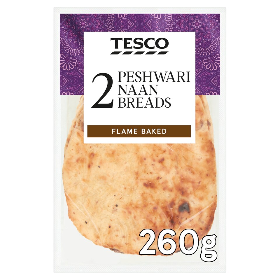 Tesco Peshwari Naan Breads 2 Pack 260G