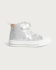 image 1 of F&F Girls Glitter Touch Fastening High Top Trainers in Silver