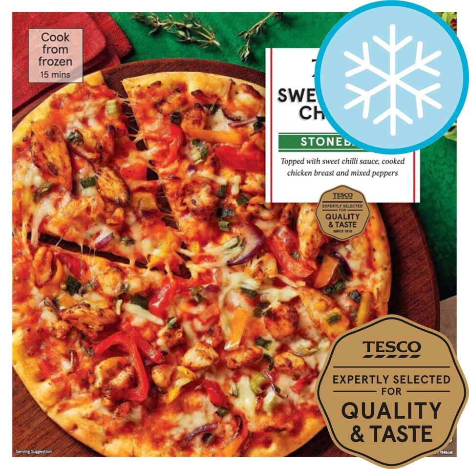 Tesco Stonebaked Sweet Chilli Chicken Pizza 330g