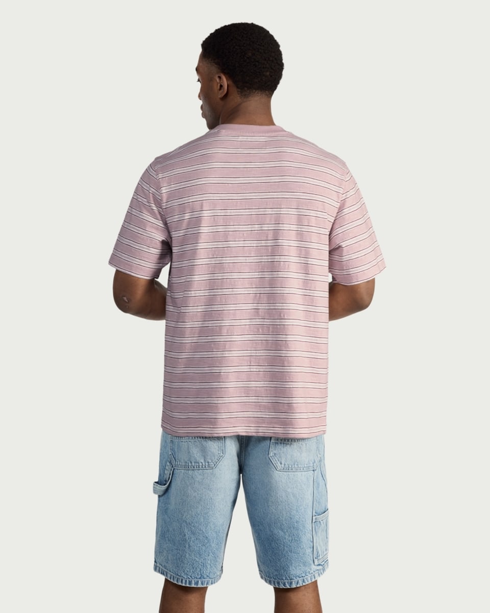 image 1 of RDA Pure Cotton Striped T-Shirt in Lilac