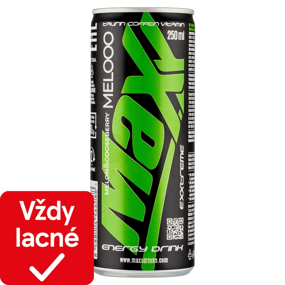 obrázok 1 z Maxx Exxtreme Melooo sýtený energetický nápoj s príchuťou melónu a egreša 250 ml