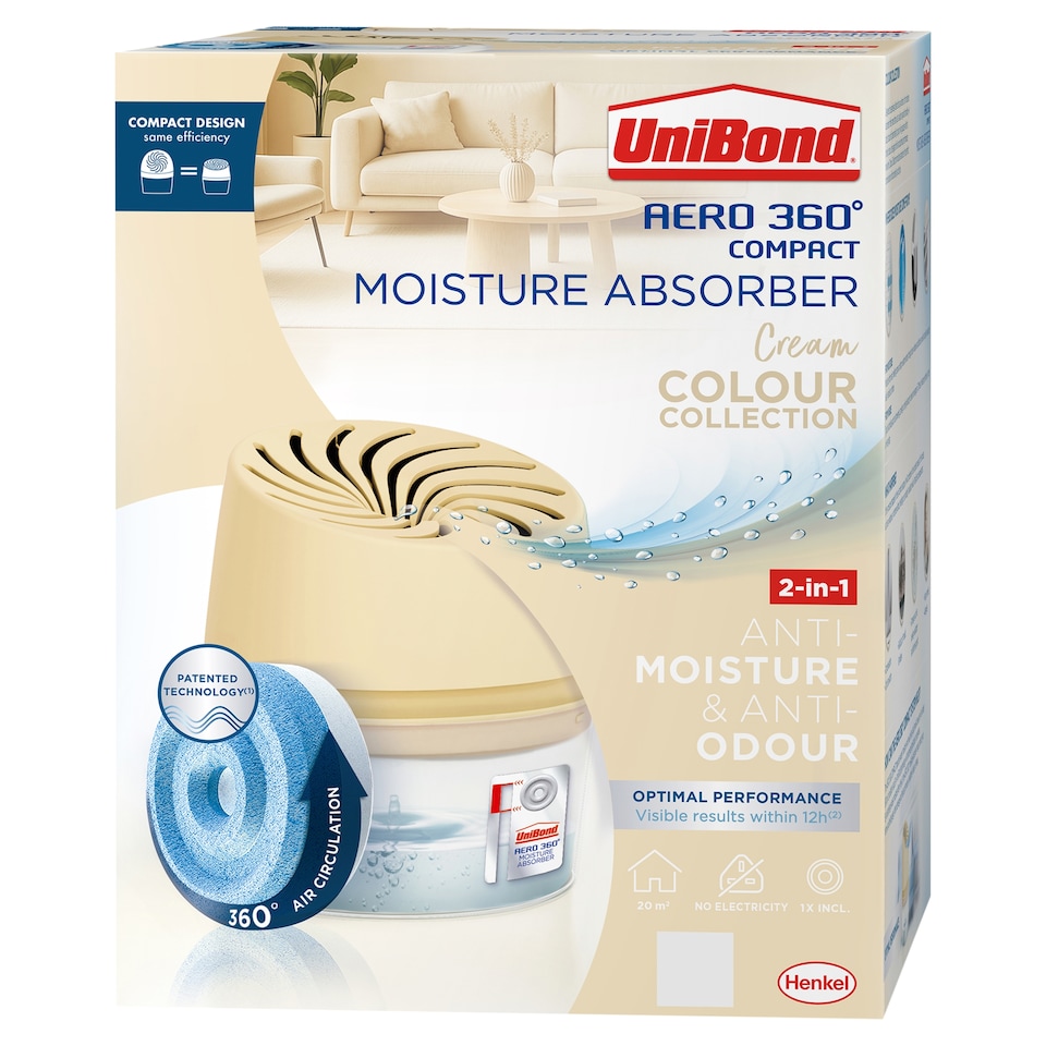  UNIBOND AERO MOISTURE ABSORBER CREAM COMPACT DEVICE