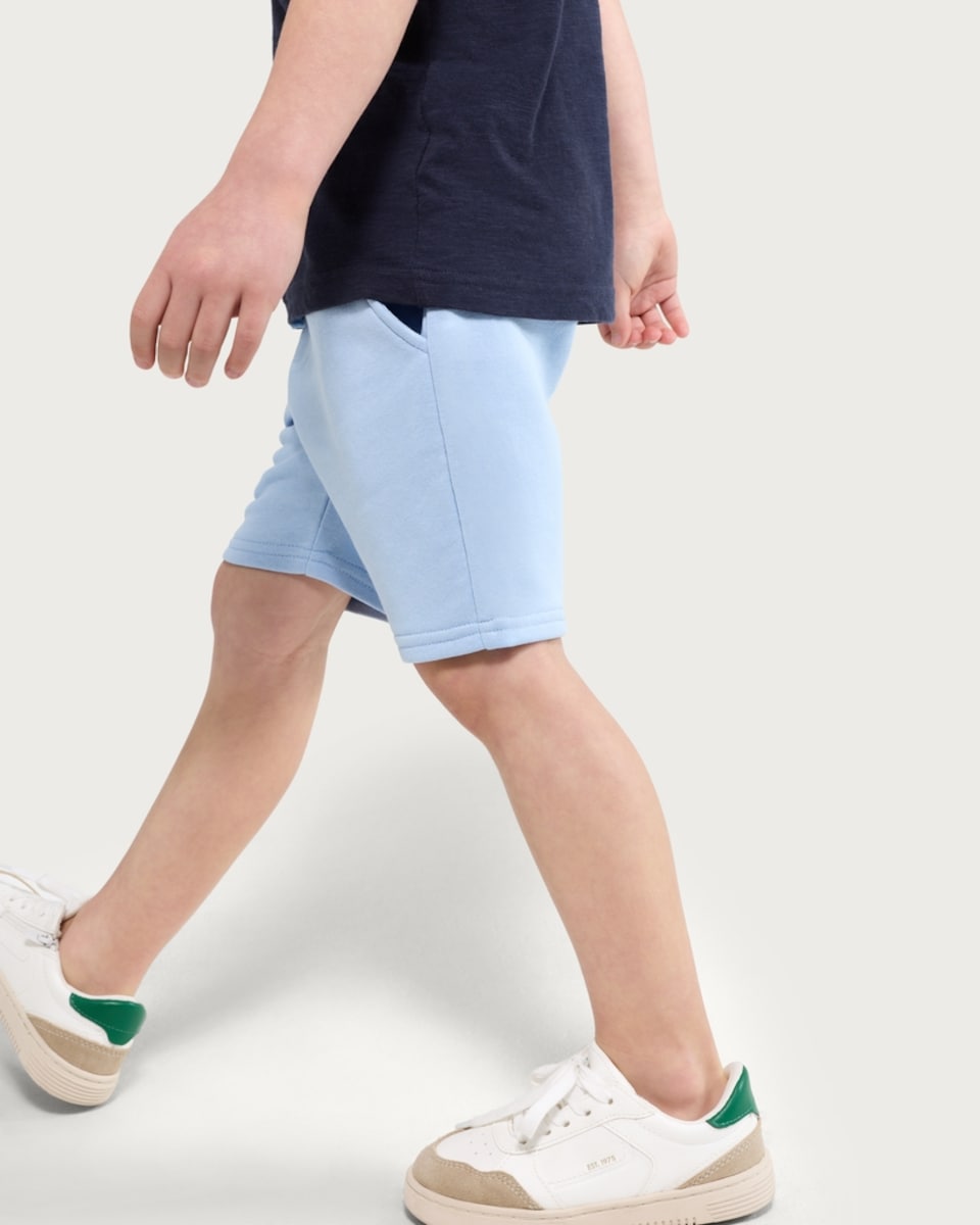 image 1 of F&F Boys Cotton Rich Drawstring Shorts in Blue