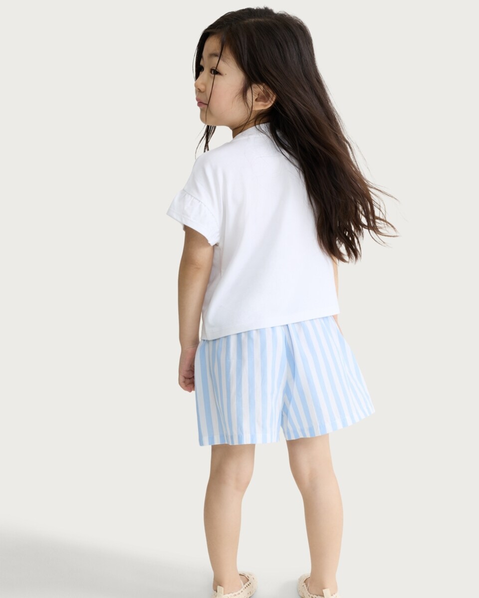 image 1 of F&F Girls 2-Piece Let it Grow T-Shirt and Shorts Set in Multi Blue