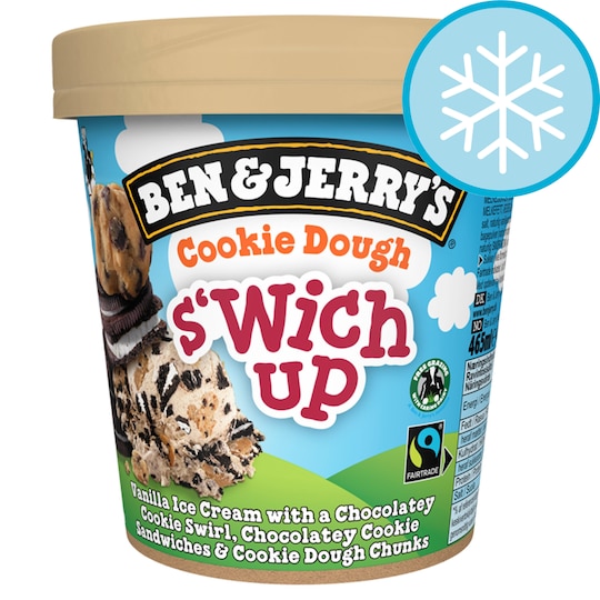 Ben & Jerry's Cookie Dough Sandwich Up Vanilla Ice Cream 465Ml Tesco