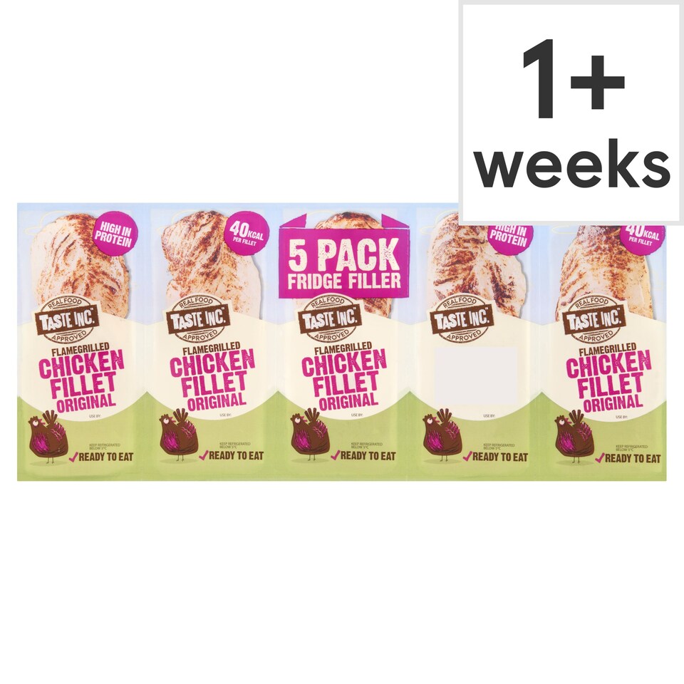 Taste Inc 100 Chargrilled Chicken Fillets Original 5X35g Tesco Groceries