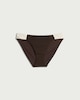 image 4 of F&F Textured Colour Block High Leg Bikini Bottoms in Brown