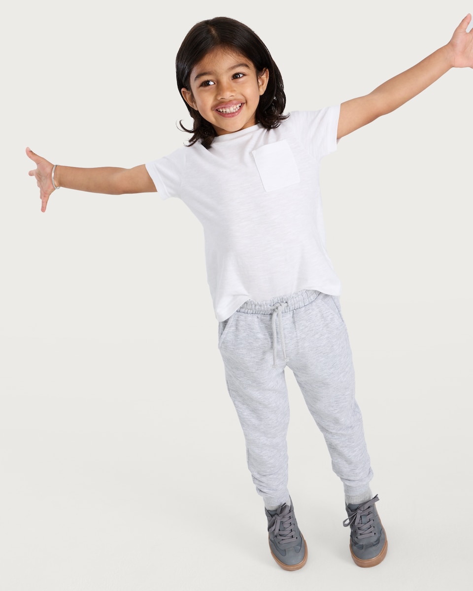 image 1 of F&F Boys 3-Pack Cotton Rich Drawstring Cuffed Joggers in Multi