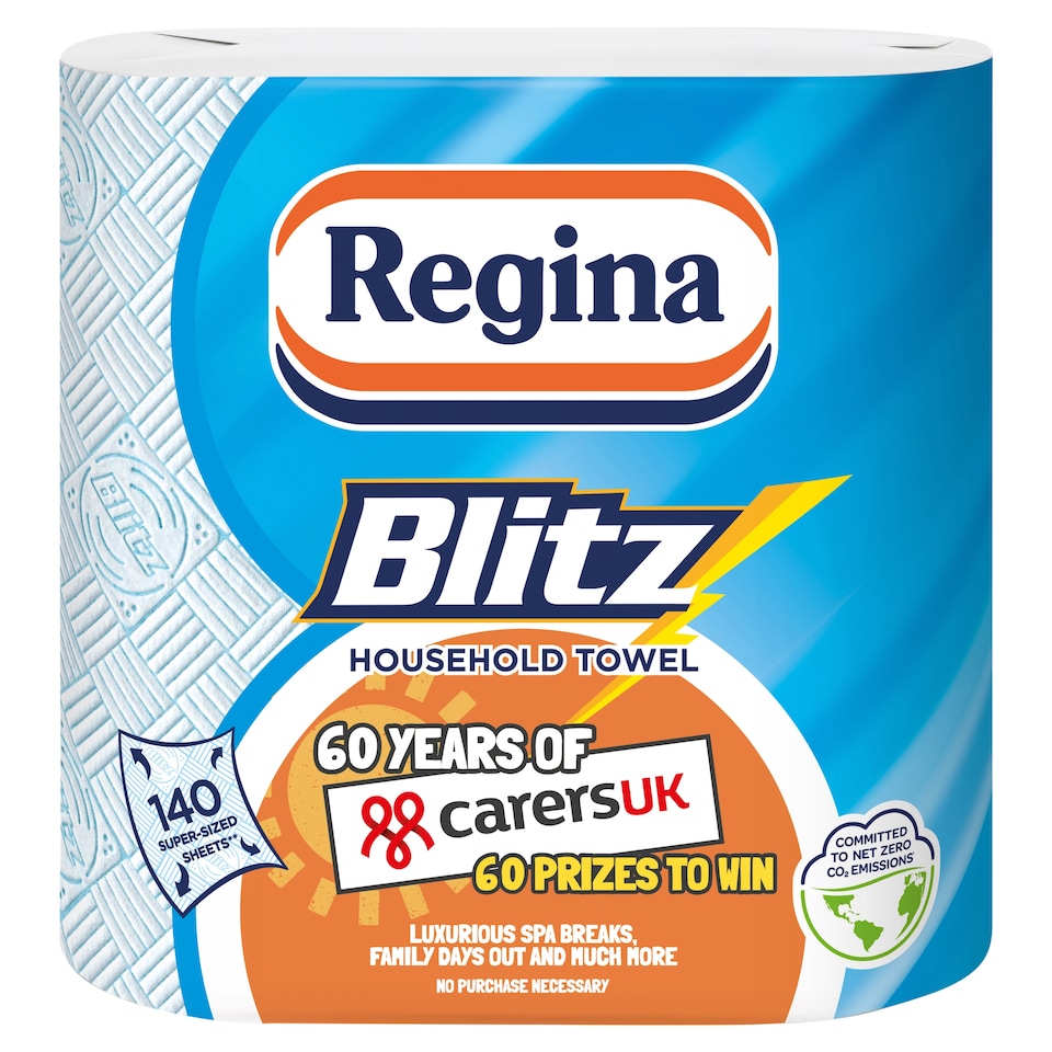 image 1 of Regina Blitz Kitchen Roll 140 Supersized Sheets 2 Roll
