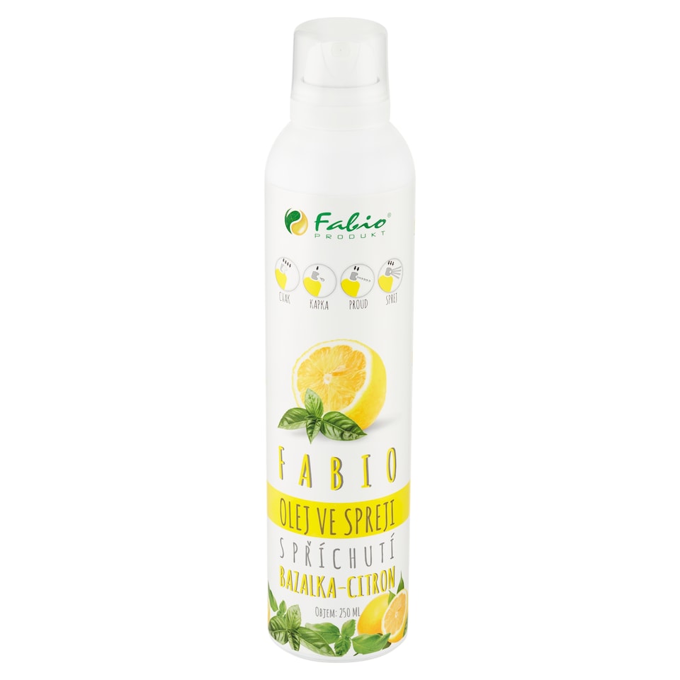 Obrázek 1 pro produkt Fabio Produkt Fabio olej ve spreji s příchutí bazalka - citron 250ml