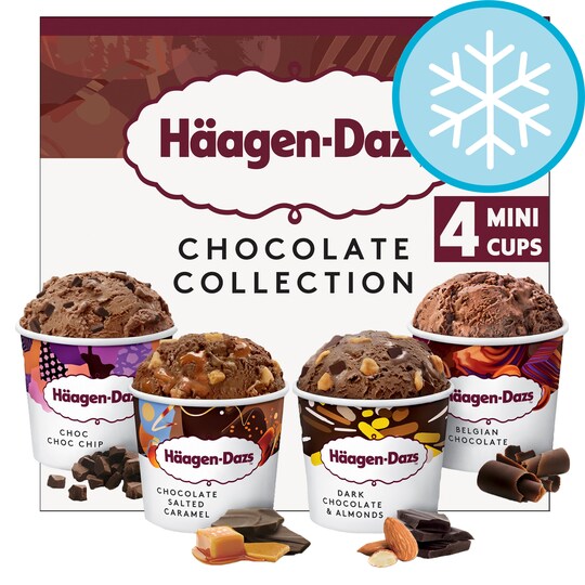 HaagenDazs Chocolate Mini Cups Ice Cream 4X95ml Tesco Groceries