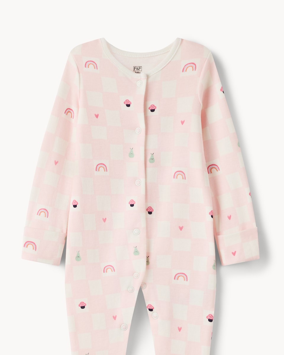 image 1 of F&F Baby 5-Pack Pure Cotton Printed Sleepsuits in Multi