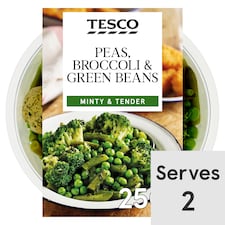 Tesco Peas Broccoli & Green Beans 250G