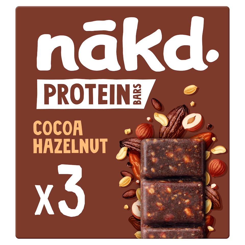 image 1 of Nakd Protein Bars - Cocoa Hazelnut 3 x 45g
