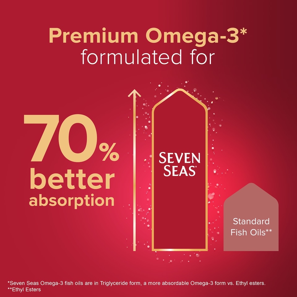 image 1 of Seven Seas Cod Liver Oil Omega-3 One A Day Capsules - 120s