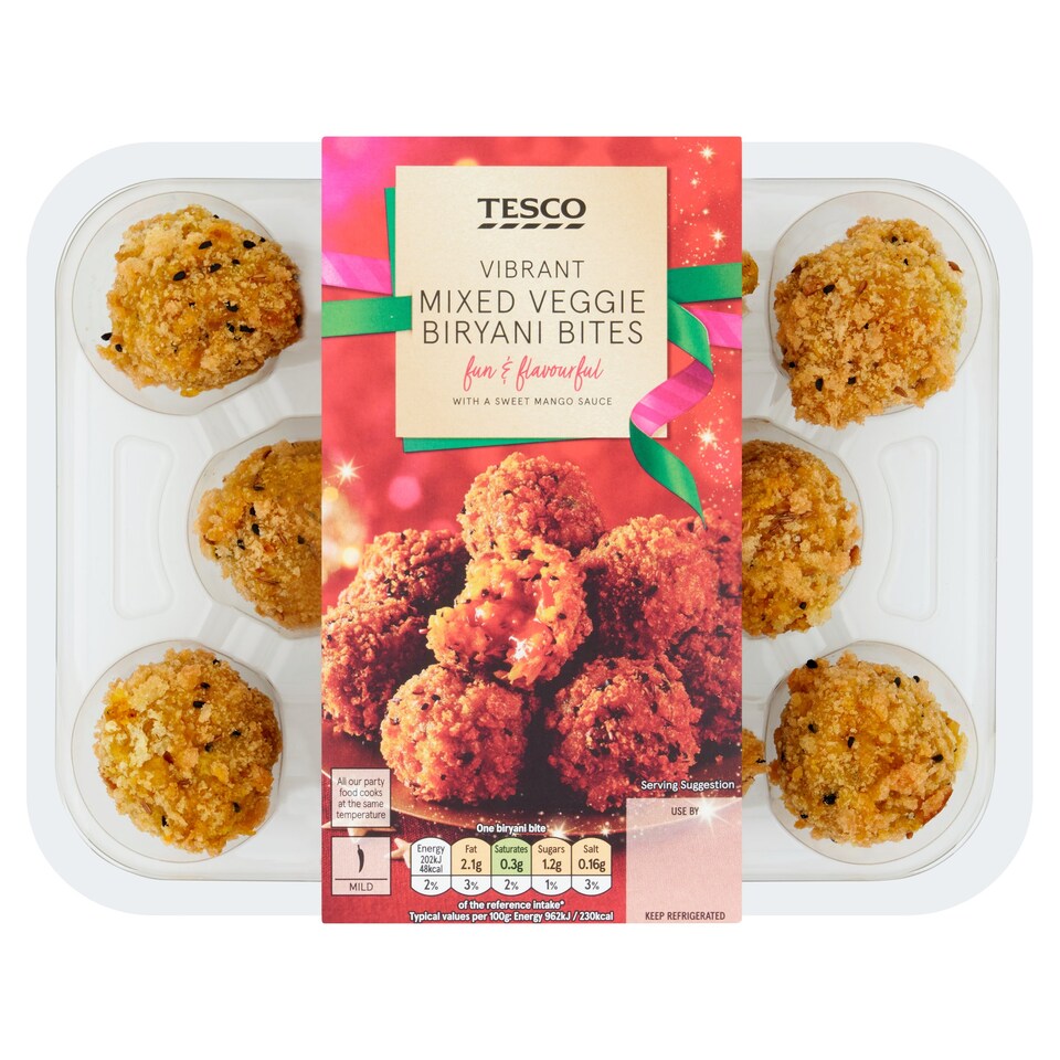 Tesco Mixed Veggie Biryani Bites 220G Tesco Groceries