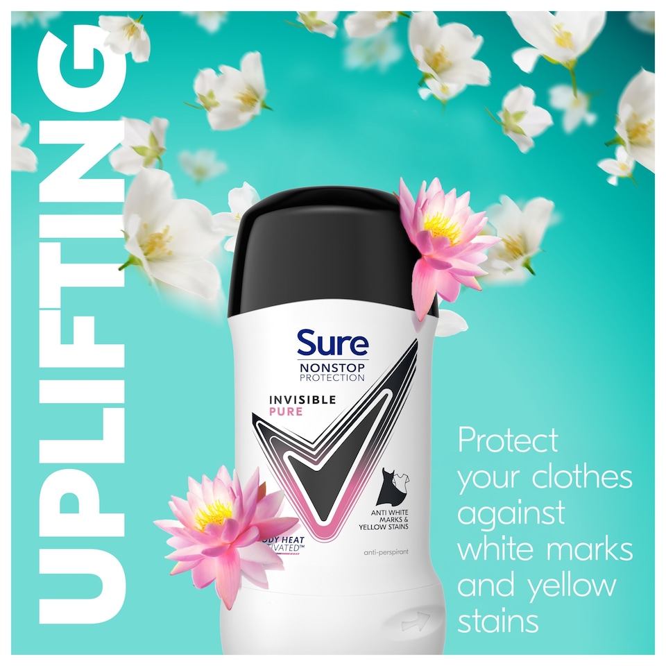 image 1 of Sure 72h Nonstop Protection Invisible Pure Antiperspirant Deodorant 50ml