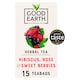image 1 of Good Earth Botanical Tea Hibiscus, Rose & Sweet Berries 15 teabags 