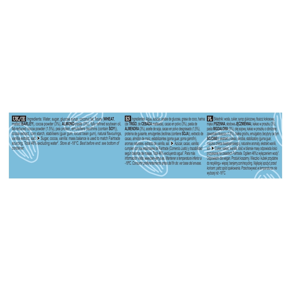 image 1 of Ben & Jerry's Non Dairy Vegan Chocolate Fudge Brownie Ice Cream Tub 465ml