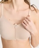 image 2 of F&F Front Zip Non Wired Bra in Nude