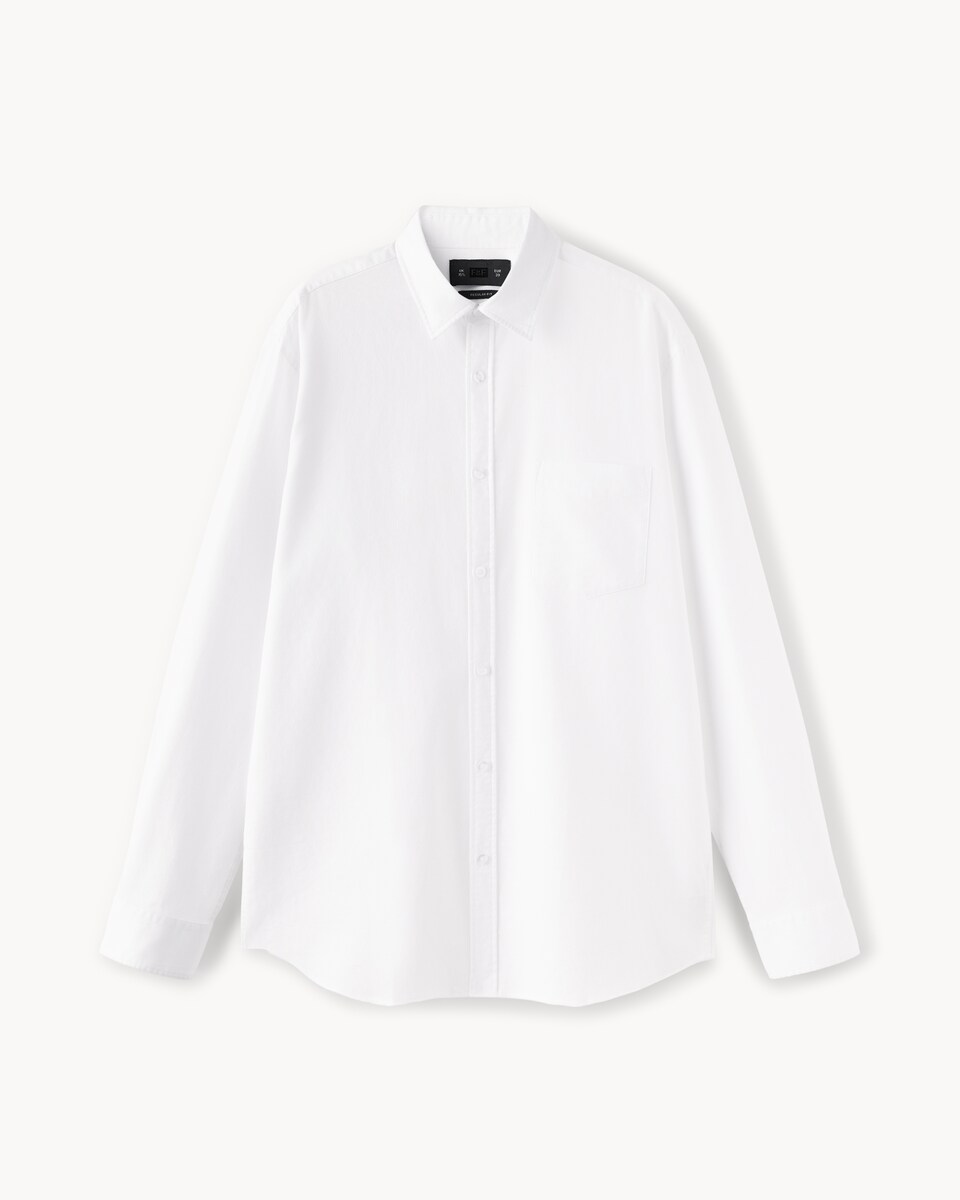 image 1 of F&F Regular Fit Textured Formal Shirt in White
