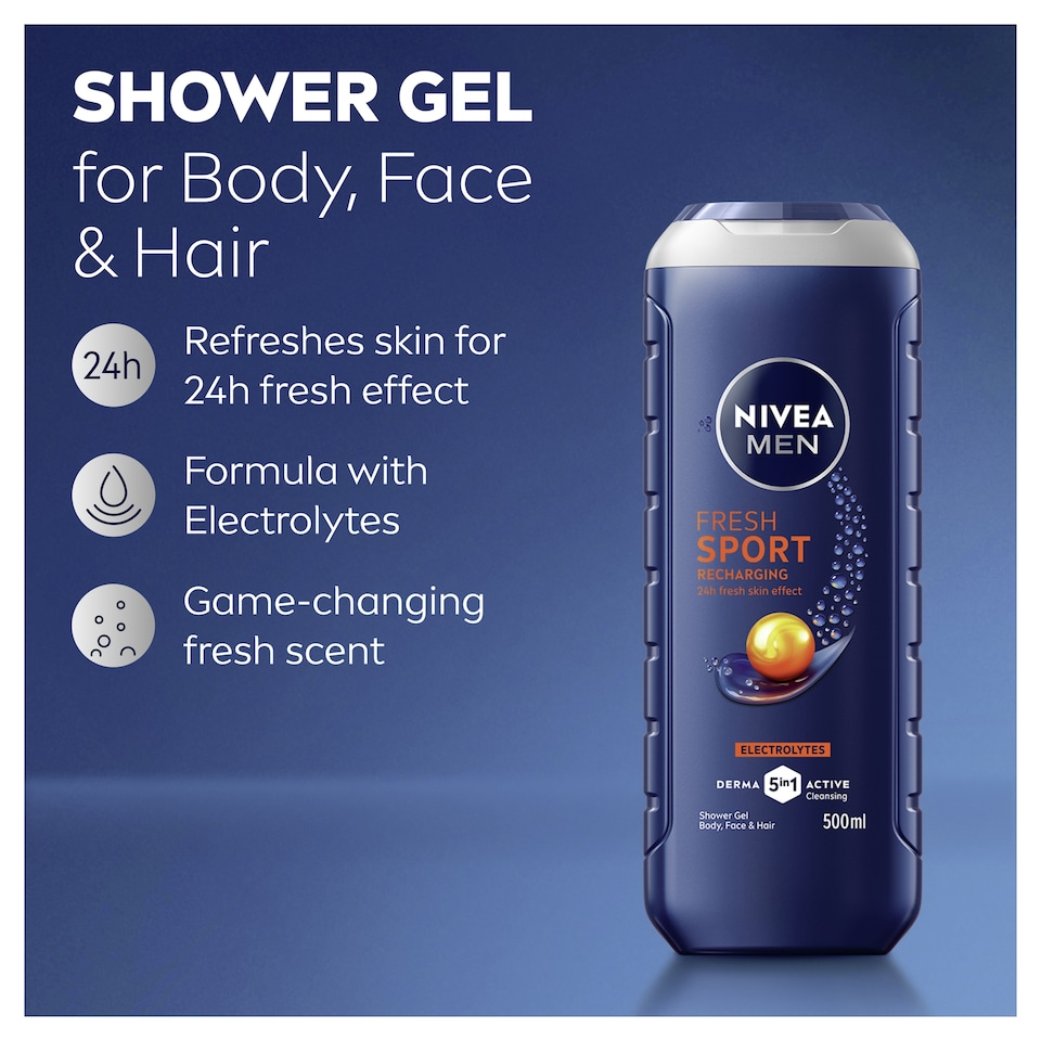 image 1 of Nivea Men Sport Shower Gel 500Ml