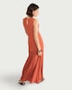 image 3 of F&F Knitted Drop Hem Maxi Dress in Peach