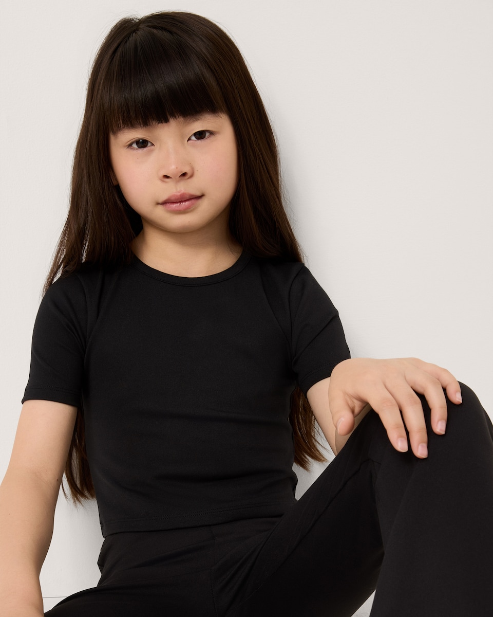 image 1 of F&F Active Girls Crop Top in Black