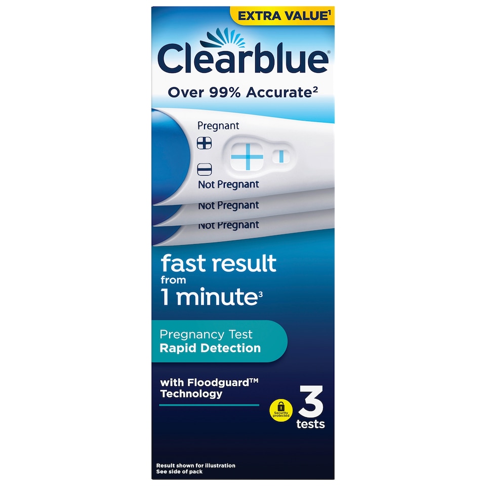 image 1 of Clearblue Rapid Detection Pregnancy Test Value Pack with 3 Tests