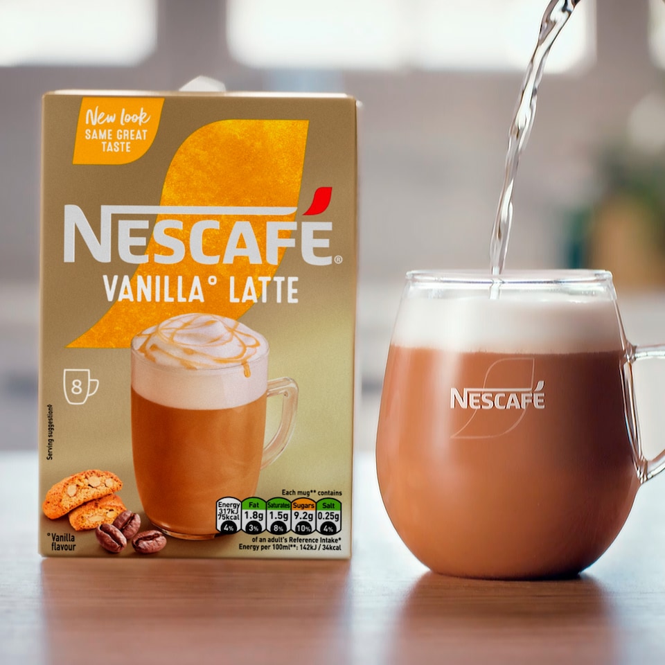 image 1 of Nescafe Vanilla Latte Instant Coffee 8 x 18.5g Sachets